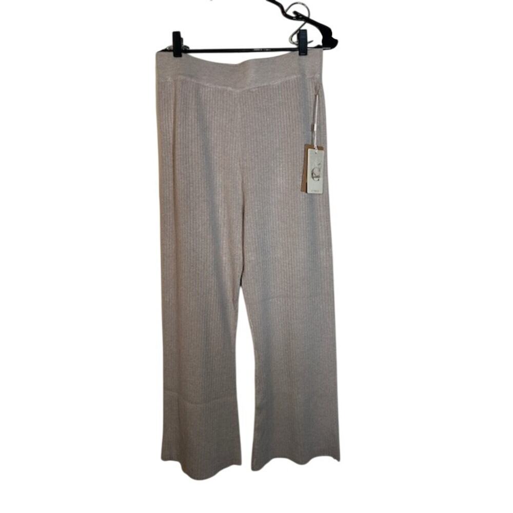 Cyrus Gray Ribbed Wide Leg Lounge Casual Knit Pants Women’s Small